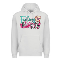 Dove Grey feeling lucky Premium Hoodie - OliviaCreatesArt