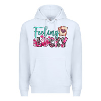 White feeling lucky Premium Hoodie - OliviaCreatesArt