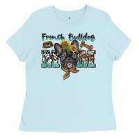 Baby Blue french bulldog mom Ladies Tee - BarkalooDesign