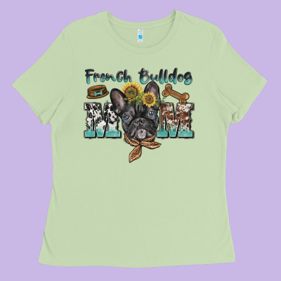 French Bulldog Mom Ladies Tee Designed By Barkaloodesign
