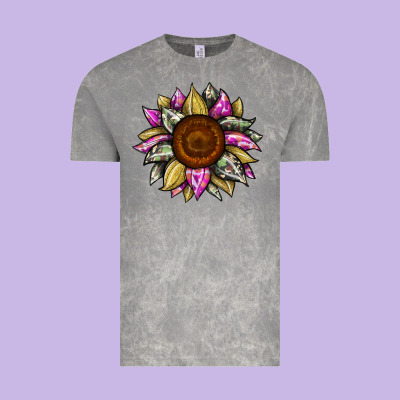 Sunflower Camouflage Vintage Tee Designed By Jahusdesignshop