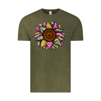 Vintage Olive sunflower camouflage Vintage Tee - JahusDesignShop