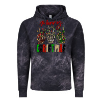 Cloud Black Merry Christmas skeleton hands Vintage Hoodie - NancyCooperArtShop