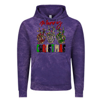 Cloud Purple Merry Christmas skeleton hands Vintage Hoodie - NancyCooperArtShop