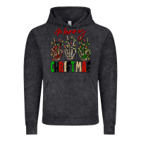 Vintage Black Merry Christmas skeleton hands Vintage Hoodie - NancyCooperArtShop