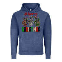 Vintage Denim Merry Christmas skeleton hands Vintage Hoodie - NancyCooperArtShop