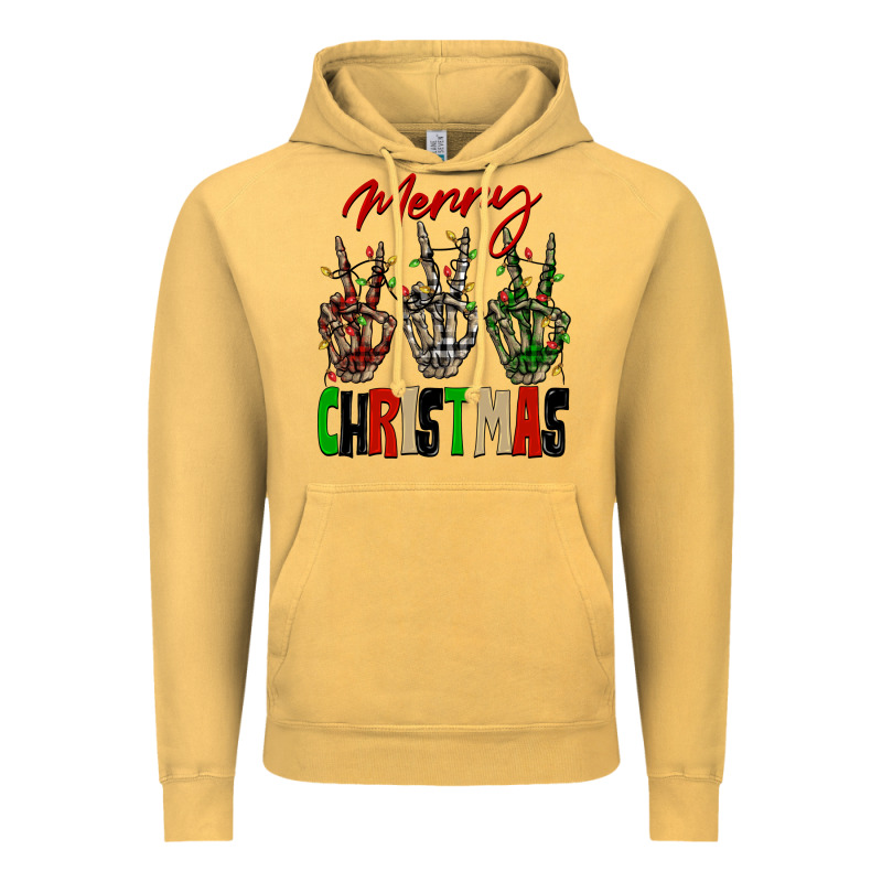 Merry Christmas Skeleton Hands Vintage Hoodie by NancyCooperArtShop | Teevron