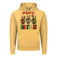 Vintage Mustard Merry Christmas skeleton hands Vintage Hoodie - NancyCooperArtShop