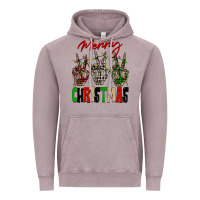 Vintage Zinc Merry Christmas skeleton hands Vintage Hoodie - NancyCooperArtShop