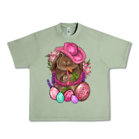 Oil Green Cowboy Rabbit Easter Urban Heavy Tee - BundleAndBundleShop
