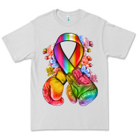 Dove Grey all color ribbon with boxing gloves Premium Tee - NancyCooperArtShop