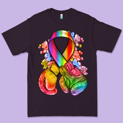 All Color Ribbon With Boxing Gloves Premium Tee Designed By Nancycooperartshop