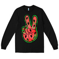Black watermelon peace sign Long Sleeve Tee - Jasminsmagicworld