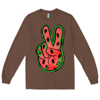 Chestnut watermelon peace sign Long Sleeve Tee - Jasminsmagicworld