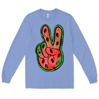 Colony Blue watermelon peace sign Long Sleeve Tee - Jasminsmagicworld