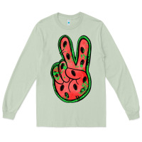 Matcha watermelon peace sign Long Sleeve Tee - Jasminsmagicworld