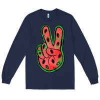 Navy watermelon peace sign Long Sleeve Tee - Jasminsmagicworld