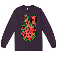 Plum watermelon peace sign Long Sleeve Tee - Jasminsmagicworld