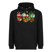 Black christmas santa claus coffee cups Heavyweight Hoodie - OliviaCreatesArt