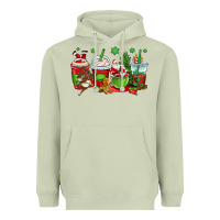 Matcha christmas santa claus coffee cups Heavyweight Hoodie - OliviaCreatesArt