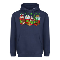 Navy christmas santa claus coffee cups Heavyweight Hoodie - OliviaCreatesArt