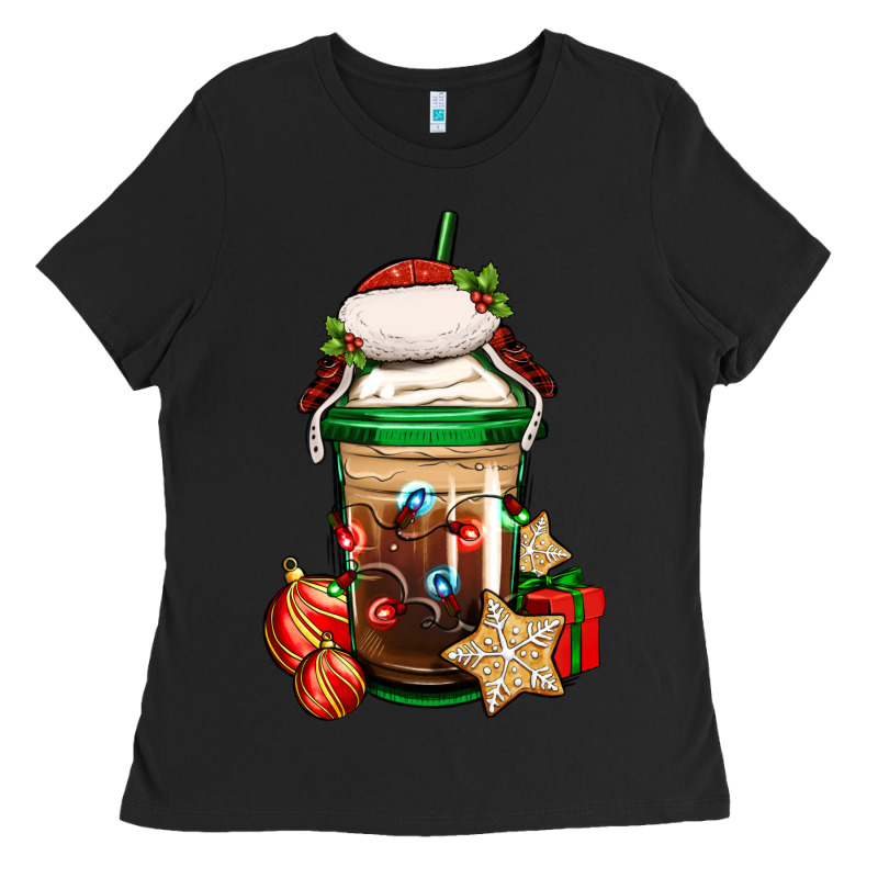 Christmas Vacation Trapper Hat Coffee Cup Ladies Tee by Jasminsmagicworld | Teevron