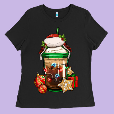 Christmas Vacation Trapper Hat Coffee Cup Ladies Tee Designed By Jasminsmagicworld