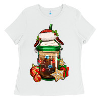 White Christmas vacation trapper hat coffee cup Ladies Tee - Jasminsmagicworld