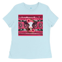 Baby Blue pink gemstone baby calf western valentines day Ladies Tee - Jasminsmagicworld