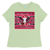 Matcha pink gemstone baby calf western valentines day Ladies Tee - Jasminsmagicworld
