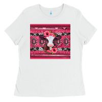 White pink gemstone baby calf western valentines day Ladies Tee - Jasminsmagicworld