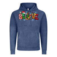 Vintage Denim Christmas Believe Vintage Hoodie - MaliasSmallBusiness