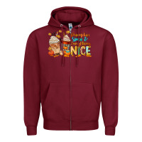 Burgundy pumpkin spice and everything nice Zipper Hoodie - CowGirlArtShop