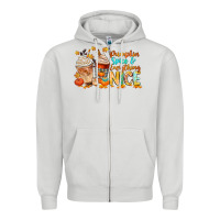 Dove Grey pumpkin spice and everything nice Zipper Hoodie - CowGirlArtShop