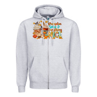 Heather Grey pumpkin spice and everything nice Zipper Hoodie - CowGirlArtShop