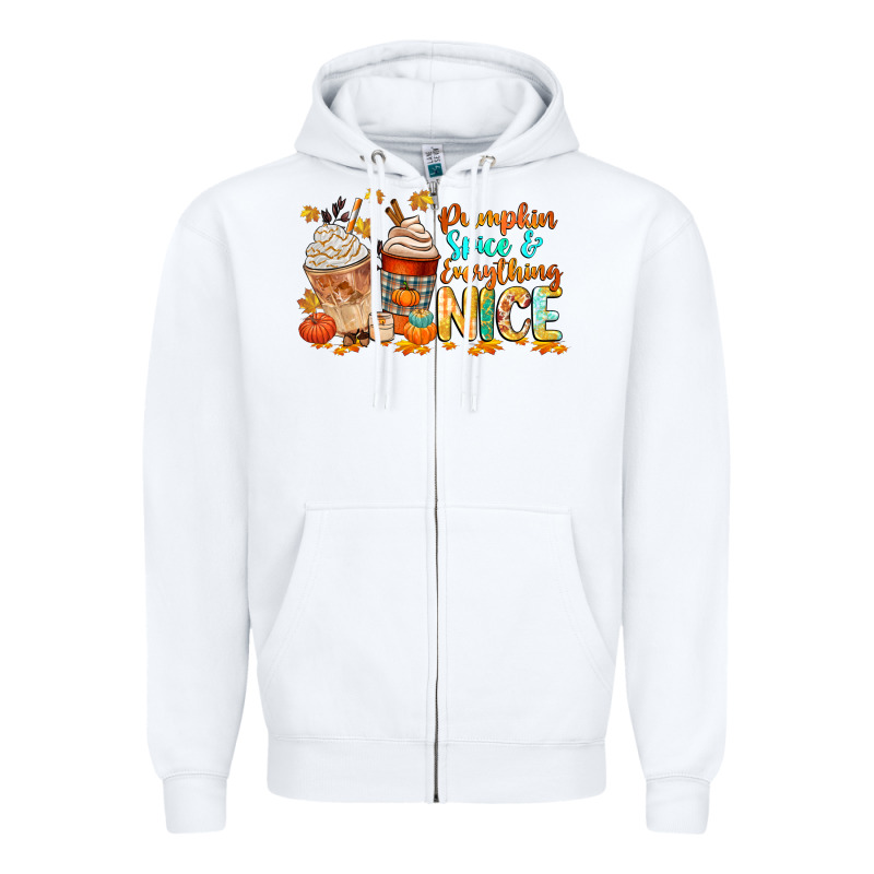 Pumpkin Spice And Everything Nice Zipper Hoodie by CowGirlArtShop | Teevron