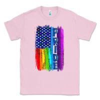 Bubblegum Pink Pride LGBTQ+ American Flag Classic Tee - BundleAndBundleShop