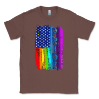 Chestnut Pride LGBTQ+ American Flag Classic Tee - BundleAndBundleShop