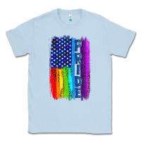 Dusty Blue Pride LGBTQ+ American Flag Classic Tee - BundleAndBundleShop