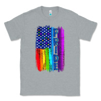 Heather Grey Pride LGBTQ+ American Flag Classic Tee - BundleAndBundleShop