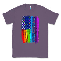 Lavender Pride LGBTQ+ American Flag Classic Tee - BundleAndBundleShop
