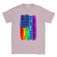 Lilac Pride LGBTQ+ American Flag Classic Tee - BundleAndBundleShop