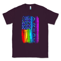 Plum Pride LGBTQ+ American Flag Classic Tee - BundleAndBundleShop