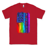 Red Pride LGBTQ+ American Flag Classic Tee - BundleAndBundleShop