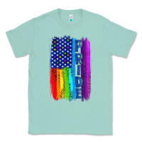 Seafoam Pride LGBTQ+ American Flag Classic Tee - BundleAndBundleShop