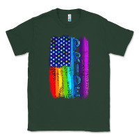 Sports Green Pride LGBTQ+ American Flag Classic Tee - BundleAndBundleShop
