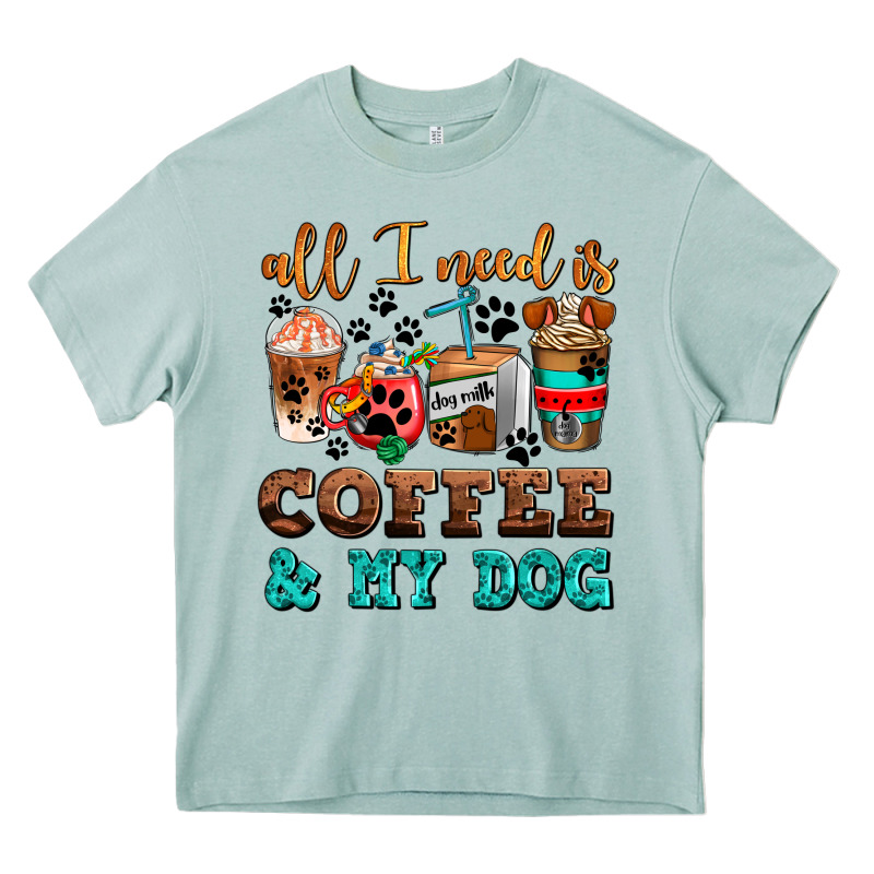 All I Need Is Coffee And My Dog Heavy Core Tee by AdoDesignShop | Teevron