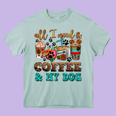 All I Need Is Coffee And My Dog Heavy Core Tee Designed By Adodesignshop