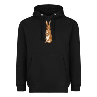 Black Bunny Easter Heavyweight Hoodie - OliviaCreatesArt