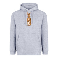 Heather Grey Bunny Easter Heavyweight Hoodie - OliviaCreatesArt